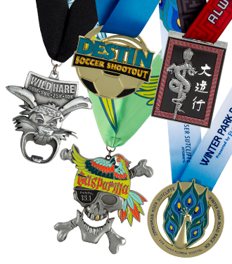 custom die cast medals with unique shapes and cut outs