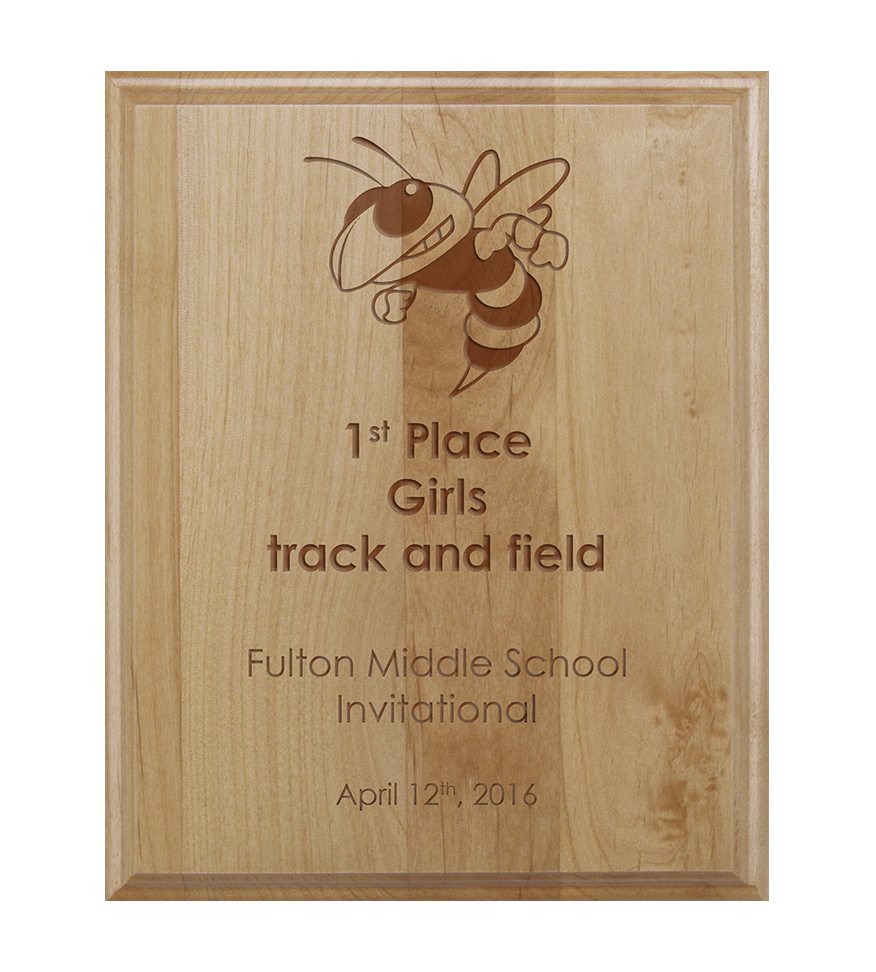 Occasion Genuine Red Alder Wood Plaque Award