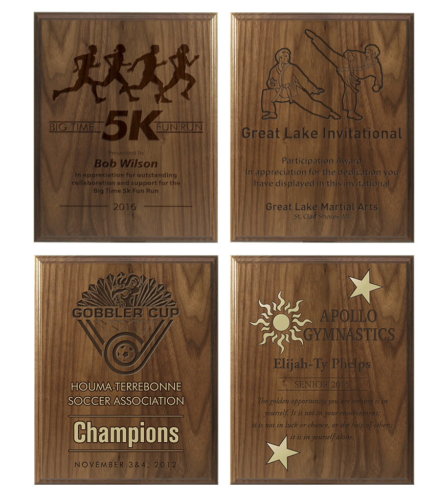 Custom Full Color Plaque - Walnut Wood Plaque with Full Color Printing
