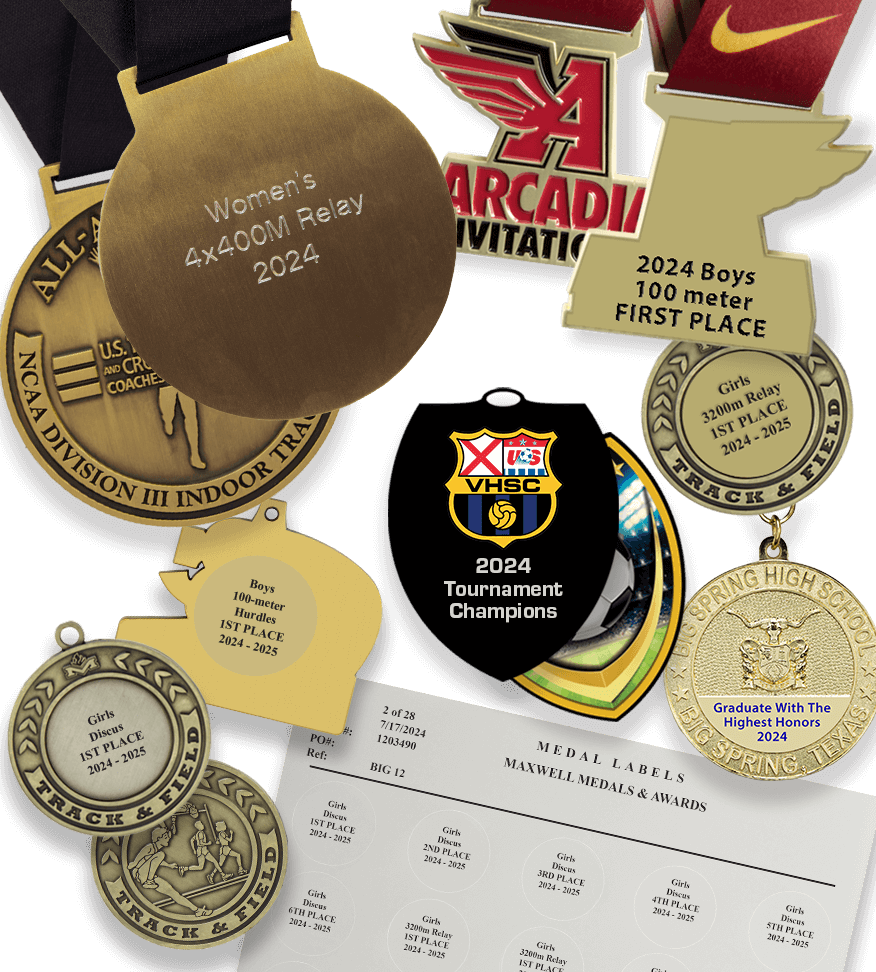 Image of medal engraving options. | Maxwell Medals & Awards